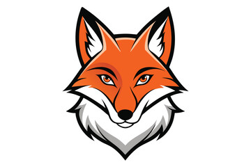 fox head silhouette against white background