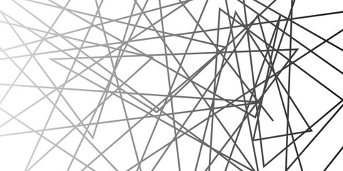 Obraz premium Abstract grey and silver random chaotic liens with many squares and triangles shape background. Metal grid isolated on the white background. nervures de Feuillet mores, fond rectangle and geometric. 