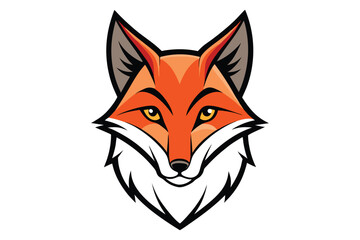Obraz premium red fox head vector on white background