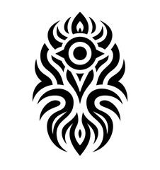 Fototapeta premium Abstract vertical tattoo painted in tribal style. Isolated on white vector illustration.
