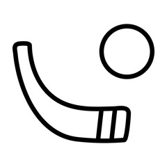 Ice Hockey Stick Vector Line Icon Design