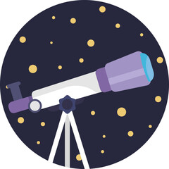 A detailed telescope design, often associated with stargazing or observing celestial bodies.