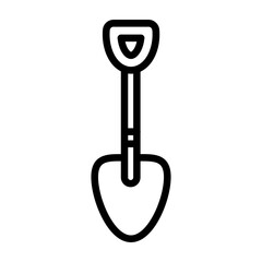 Snow shovel Vector Line Icon Design