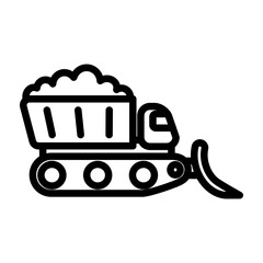 Snowplow Vector Line Icon Design