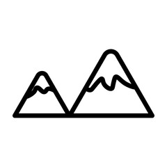 Snowy Mountain Vector Line Icon Design