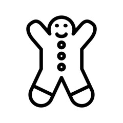 Gingerbread Man Vector Line Icon Design