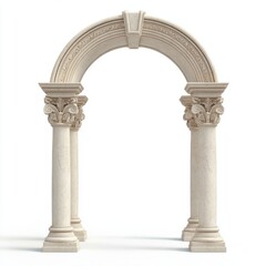 Obraz premium Classic column arch isolated on white background