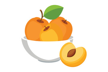3d apricots fruit vector illustration on a white background