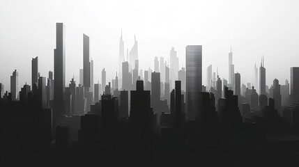 Fototapeta premium A Minimalist and Sleek Vector Cityscape with Sharp Lines
