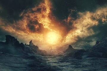 Fototapeta premium The elements of this image furnish the Earth apocalypse. Generative Ai