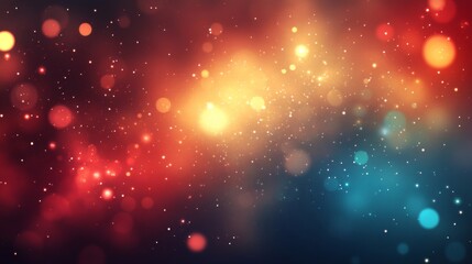 Abstract Red Orange Blue Light Bokeh Background