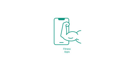 Fitness App Icon - Vector Illustration for Mobile Health Tracking and Exercise Guidance