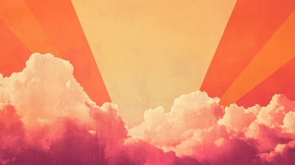 orange and pink simplistic comic book style background