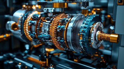 Fototapeta premium Examining copper wiring connections in an ev battery bcdd standard closeup industrial environment technical focus
