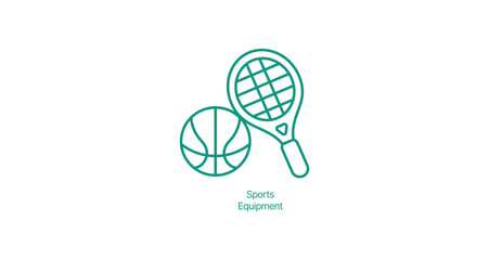 Sport Equipments Icon - Vector Illustration for Athletic Gear and Accessories