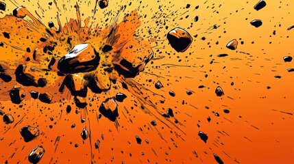 orange simplistic comic book style background
