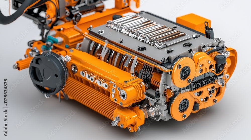 Poster technician inspecting ev battery cooling system standards automotive workshop technical procedure in