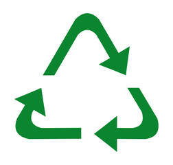 illustration of a green triangular arrow or recycle.