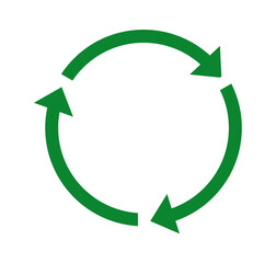 illustration of a green circular arrow or recycle.