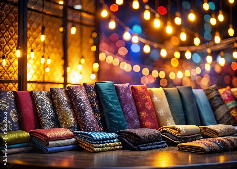 Poster a vibrant collection of textured fabric swatches showcasing diverse colors and patterns for design i