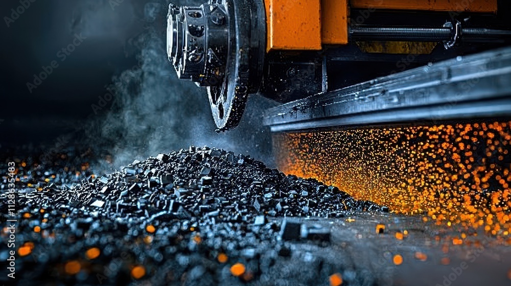 Aufkleber processing of anode material for electric vehicle standards industrial facility close-up shot high-t
