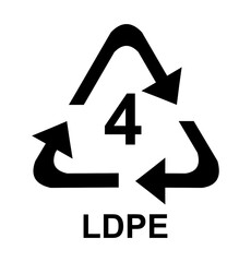 Plastic recycling symbol or plastic identification codes or. Number 4 LDPE.