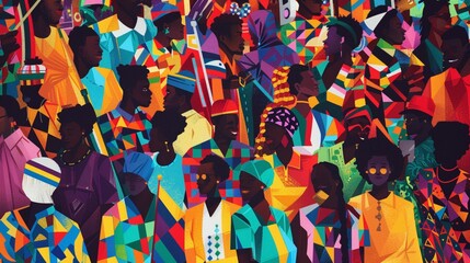 people wearing different costumes for black history month Generative AI 