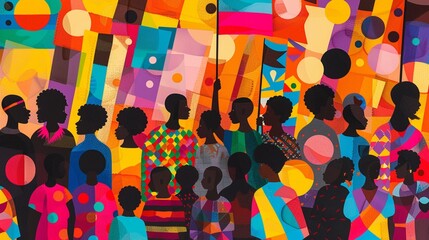 people wearing different costumes for black history month Generative AI 