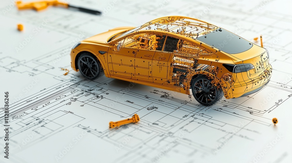 Fototapete Testing high-tech sensors for ev battery conductivity standards in automotive labs an in-depth exploration of electric vehicle technology
