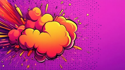 orange and pink simplistic comic book style background