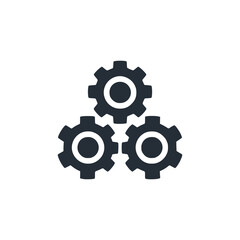 three gears automation factory logo vector illustration template design