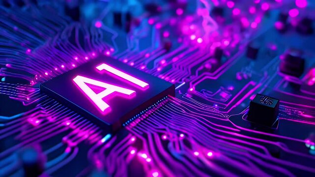 A vibrant close-up of a circuit board featuring an illuminated "A1" chip.