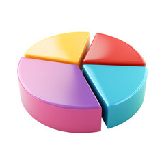 Obraz premium 3D icon of business financial pie chart isolated on transparent background