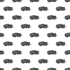 Fototapeta premium Seamless pattern with cat doodle for decorative print, wrapping paper, greeting cards, wallpaper and fabric