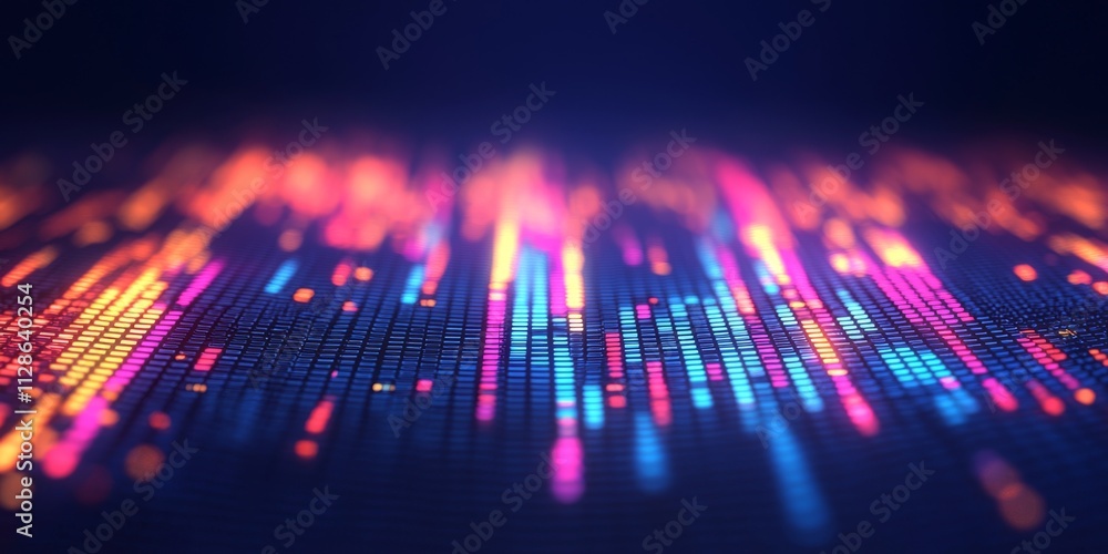 Poster abstract colorful data stream digital technology background