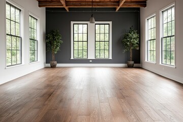 Fototapeta premium Unique urban loft with architectural essence and exposed beams