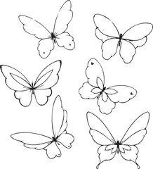 A set of pattern with butterflies icon vector illustrsation 