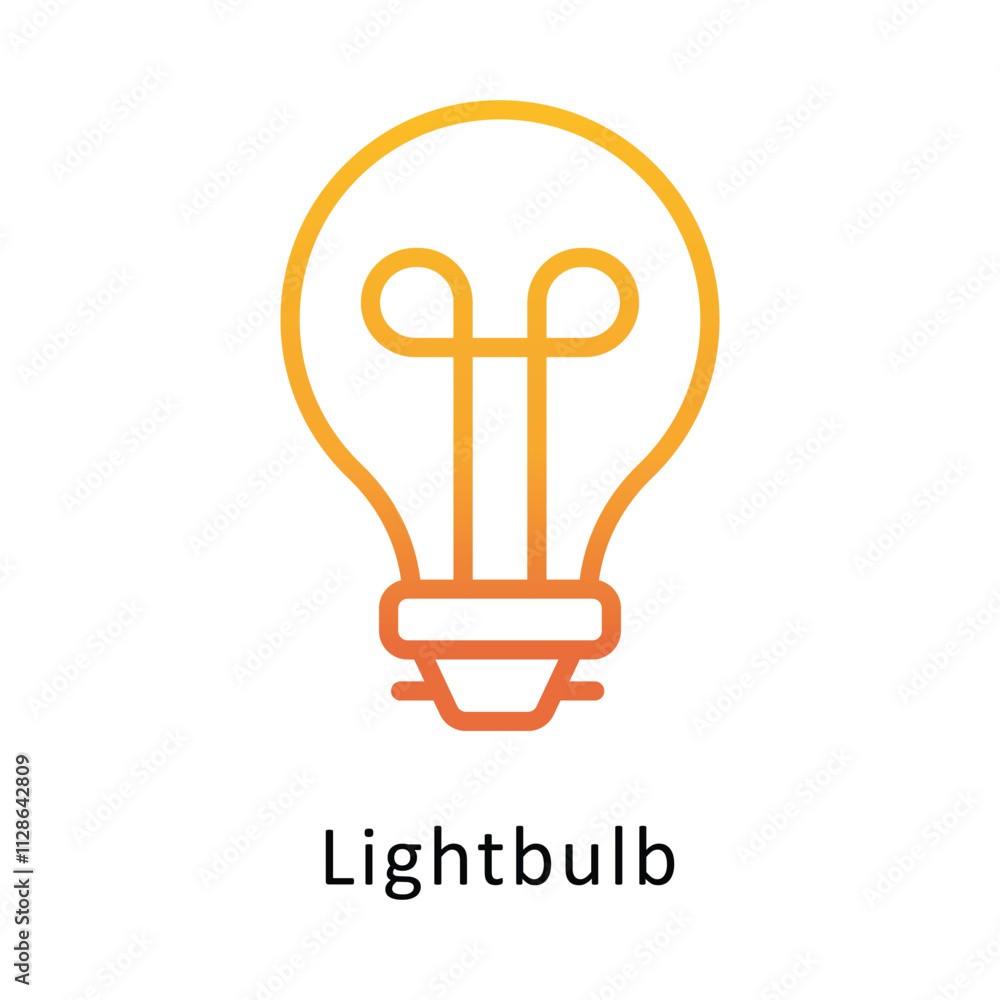 Poster lightbulb vector gradient outline icon. eps 10 file