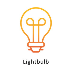 Lightbulb Vector Gradient Outline Icon. Eps 10 File 
