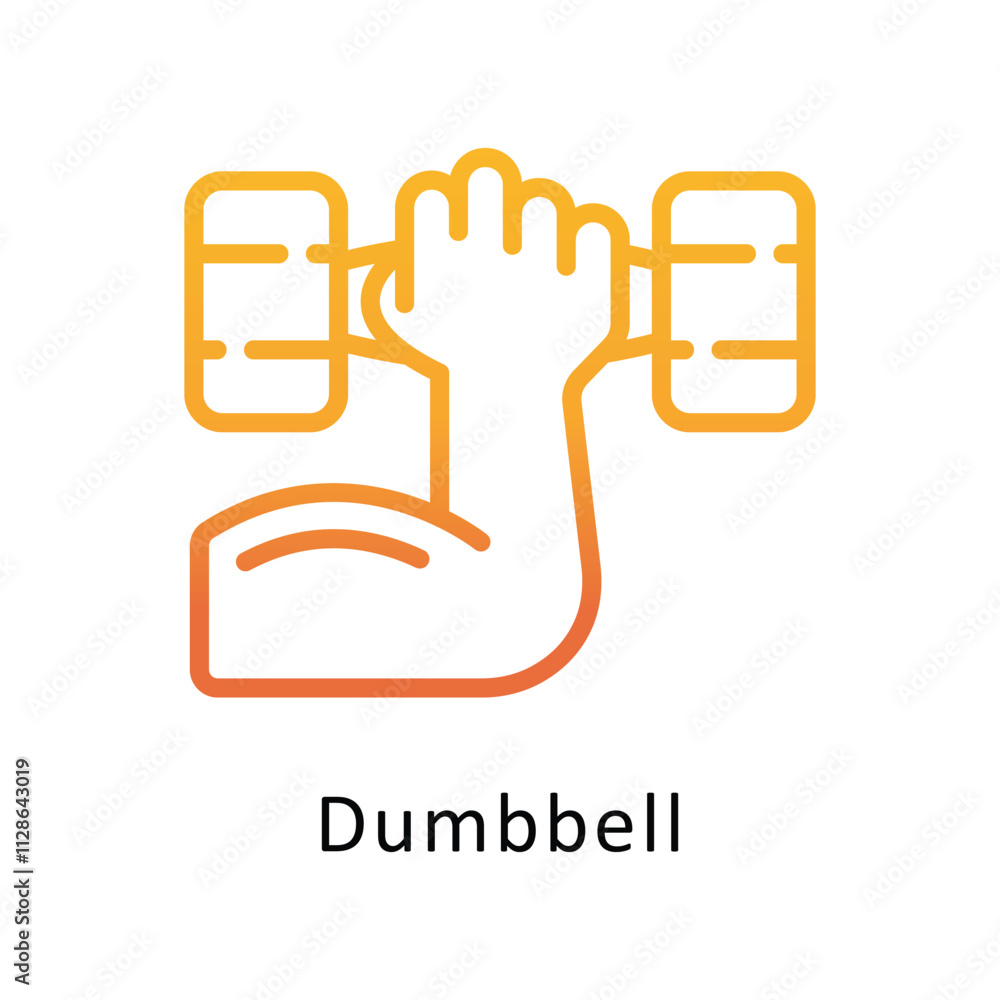 Poster dumbbell vector gradient outline icon. eps 10 file