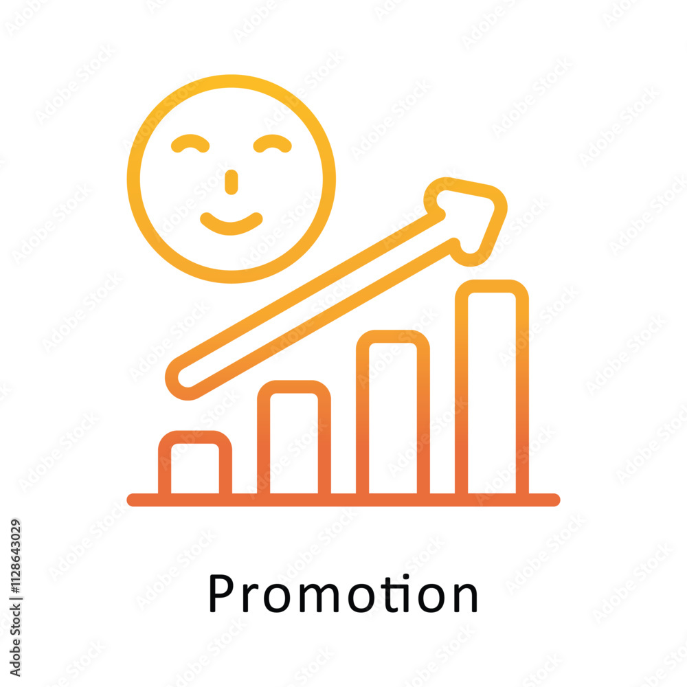 Poster promotion vector gradient outline icon. eps 10 file