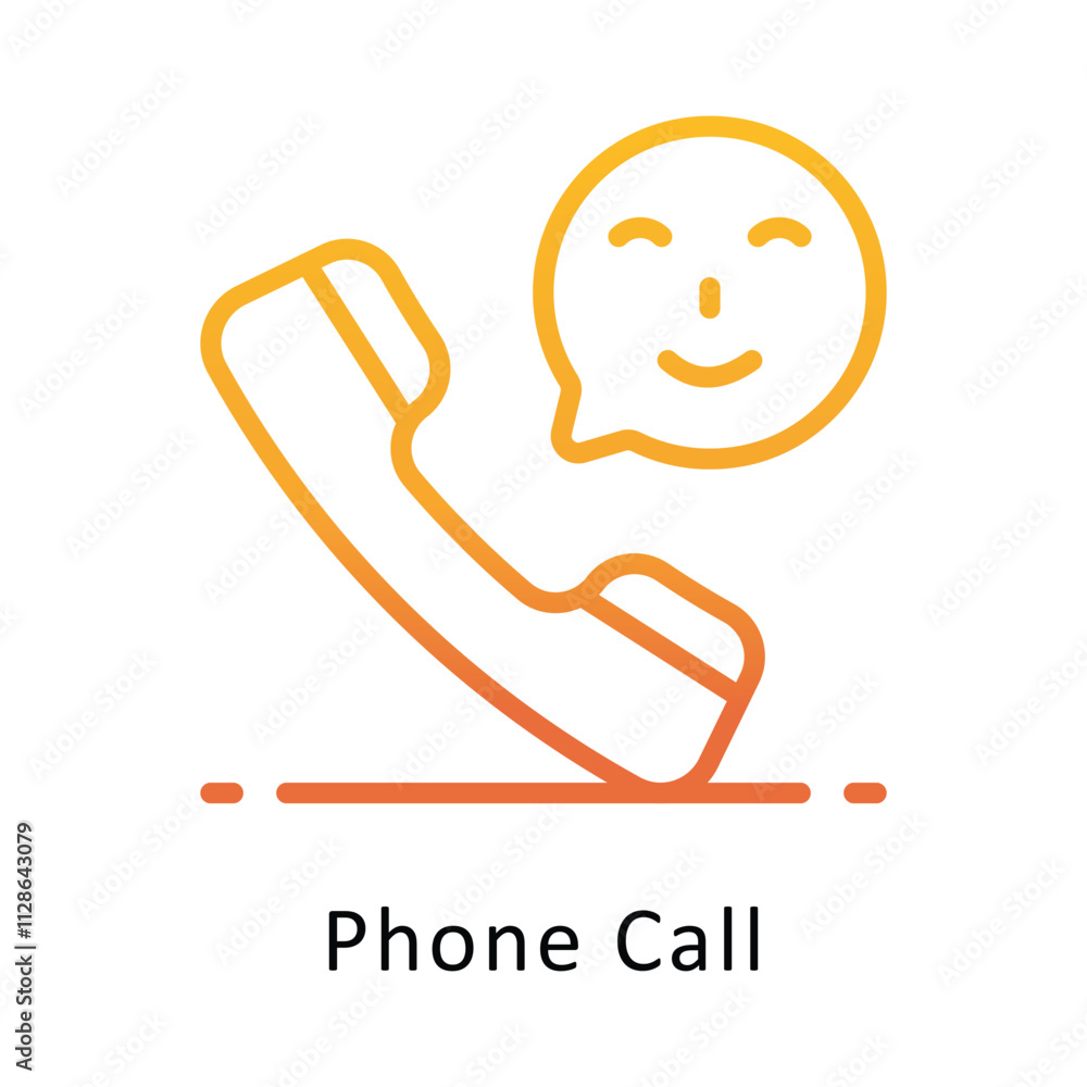 Poster phone call vector gradient outline icon. eps 10 file