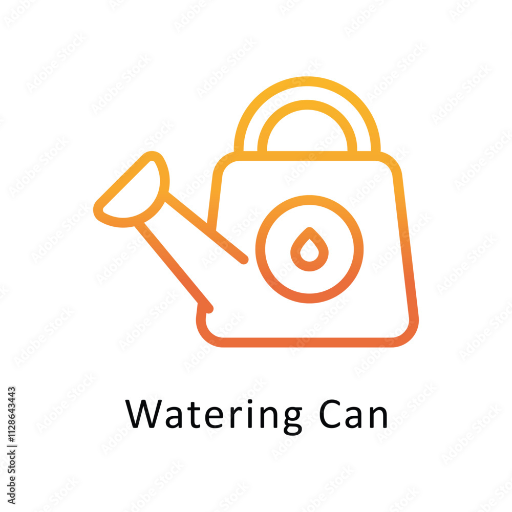 Poster watering can vector gradient outline icon. eps 10 file