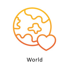 World Vector Gradient Outline Icon. Eps 10 File 