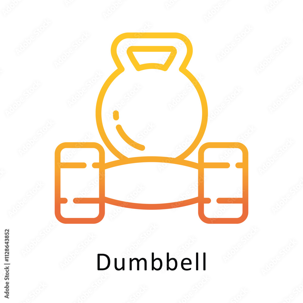 Poster dumbbell vector gradient outline icon. eps 10 file