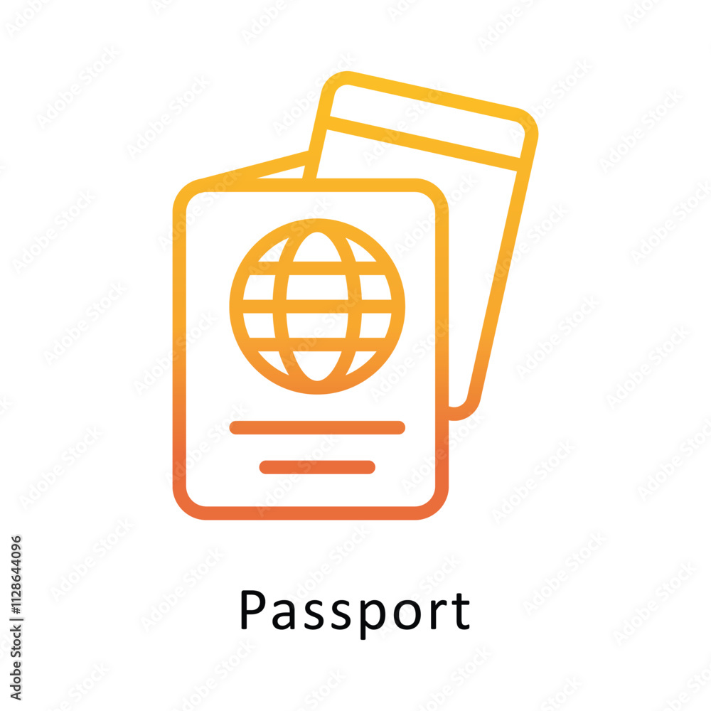 Poster passport vector gradient outline icon. eps 10 file