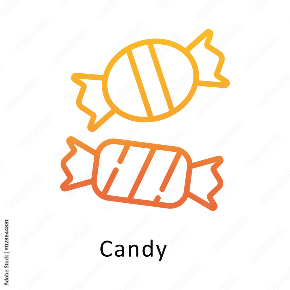 Poster candy vector gradient outline icon. eps 10 file