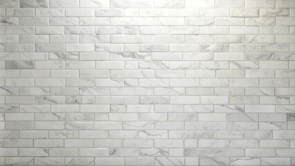 A minimalist and contemporary brick wall composed of rectangular marble tiles, showcasing a subtle interplay of light and shadow.
