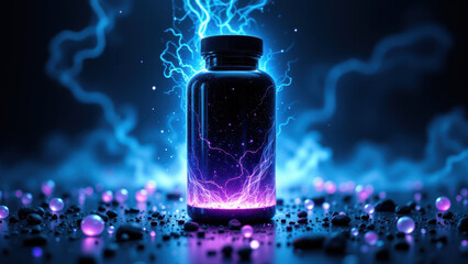 Stunning photo of NAD supplement with vibrant energy effects.