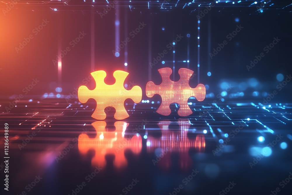 Poster the concept of api integration represented digitally. generative ai